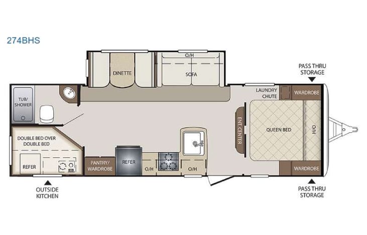 Representative floor plan provided by a trusted RVshare partner.