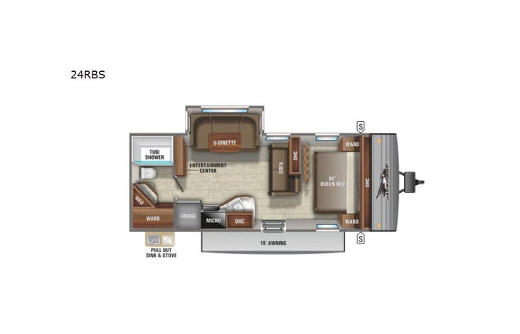 Representative floor plan provided by a trusted RVshare partner.