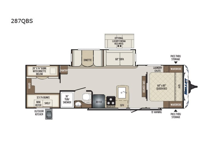 Representative floor plan provided by a trusted RVshare partner.
