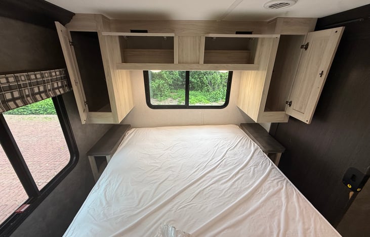 Showing the cabinet space