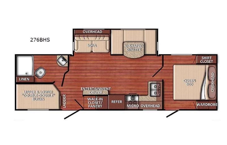 Representative floor plan provided by a trusted RVshare partner.
