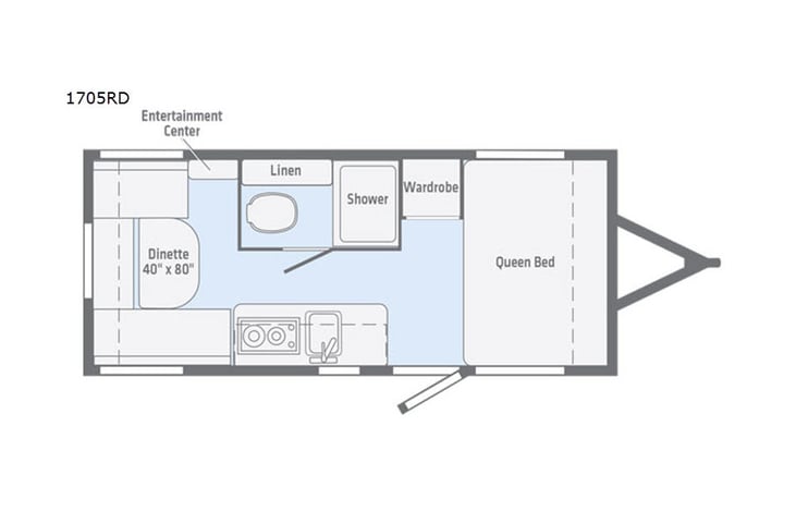 Representative floor plan provided by a trusted RVshare partner.