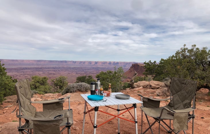 Table and chairs included