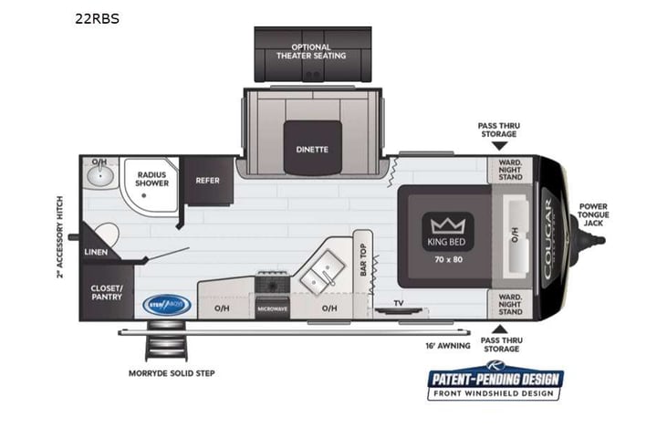 Representative floor plan provided by a trusted RVshare partner.