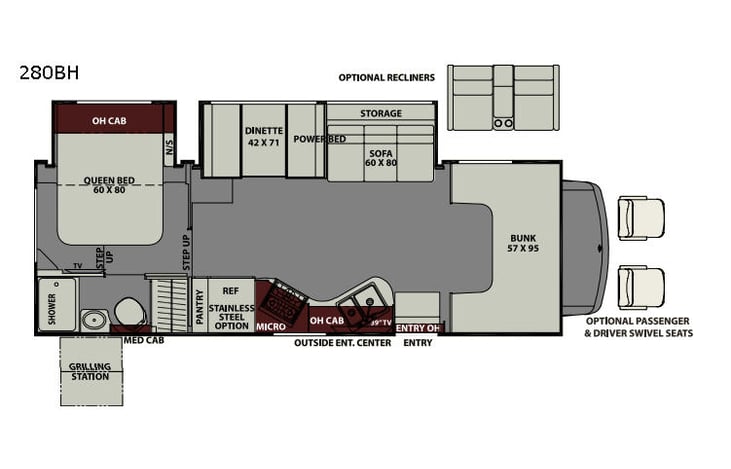 Representative floor plan provided by a trusted RVshare partner.