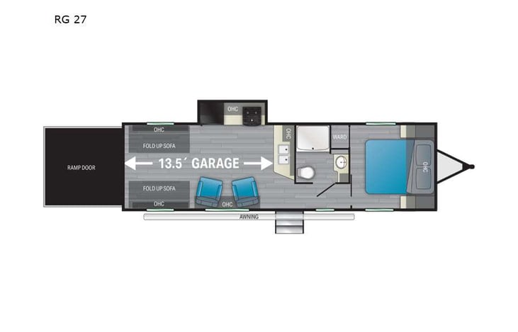 Representative floor plan provided by a trusted RVshare partner.