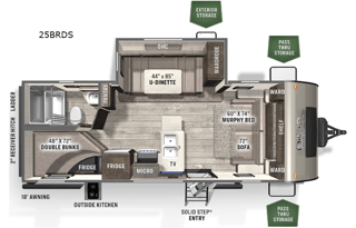 Flagstaff RV with Queen Murphy Bed and 2 Bunks