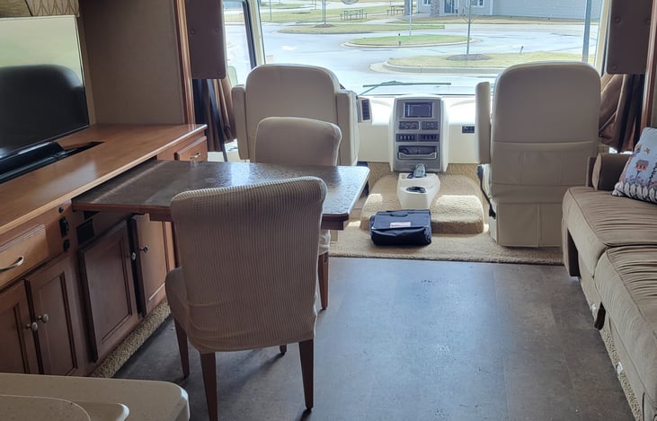 Large living space in case it rains at camp.