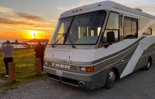 Modern and elegant Fun Bus with driver