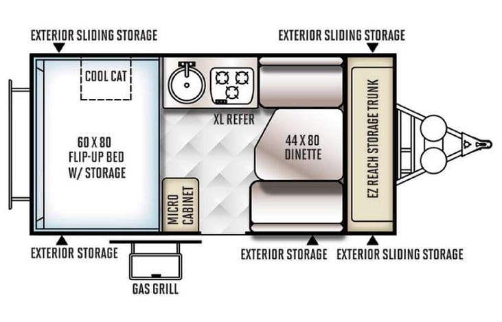 Representative floor plan provided by a trusted RVshare partner.