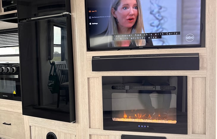 Smart TV and fireplace