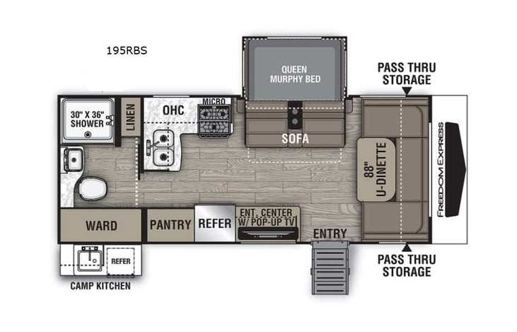 Representative floor plan provided by a trusted RVshare partner.