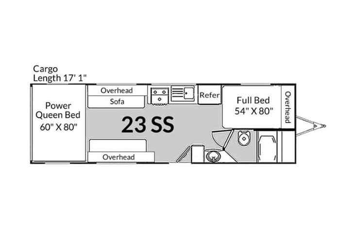 Representative floor plan provided by a trusted RVshare partner.