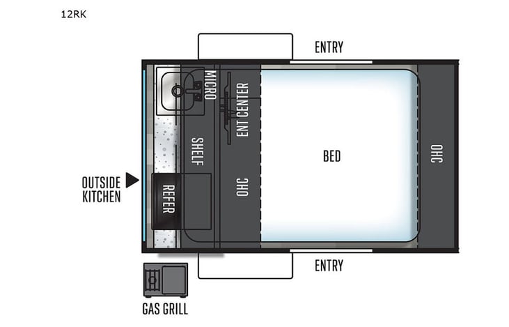 Representative floor plan provided by a trusted RVshare partner.