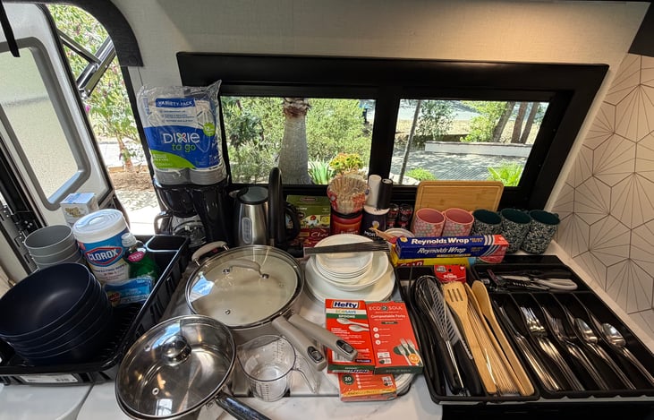 Typical items that I stock in the kitchen.