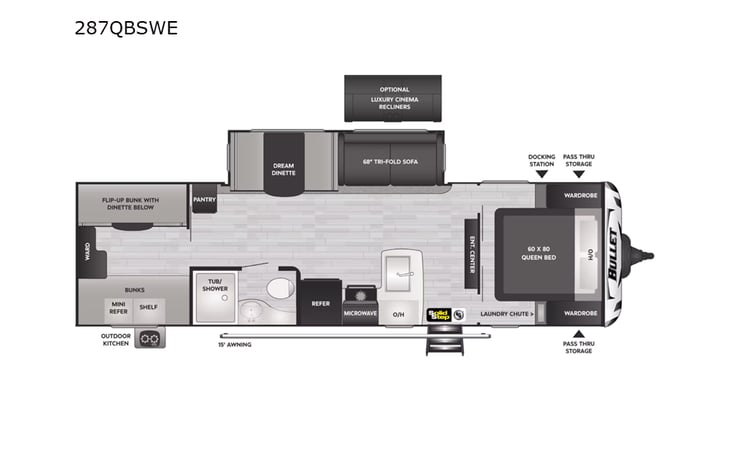 Representative floor plan provided by a trusted RVshare partner.
