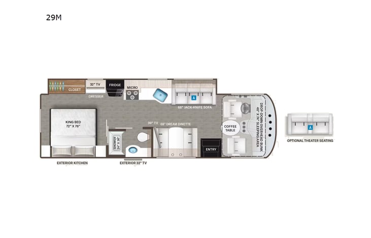 Representative floor plan provided by a trusted RVshare partner.
