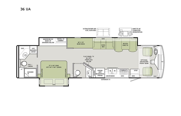 Representative floor plan provided by a trusted RVshare partner.
