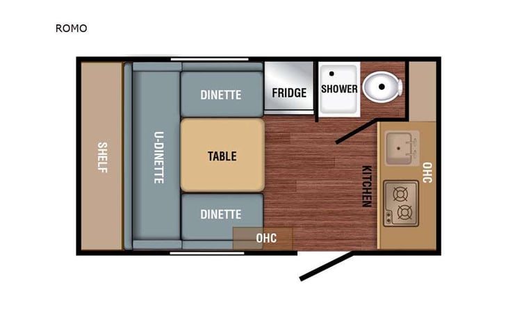 Representative floor plan provided by a trusted RVshare partner.