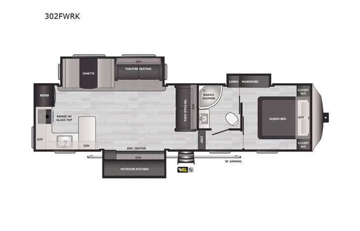 Representative floor plan provided by a trusted RVshare partner.