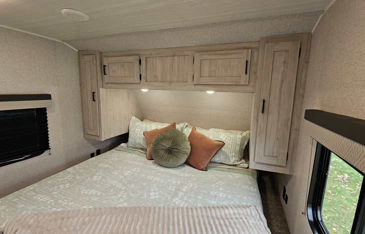 Main bedroom with a comfy king bed