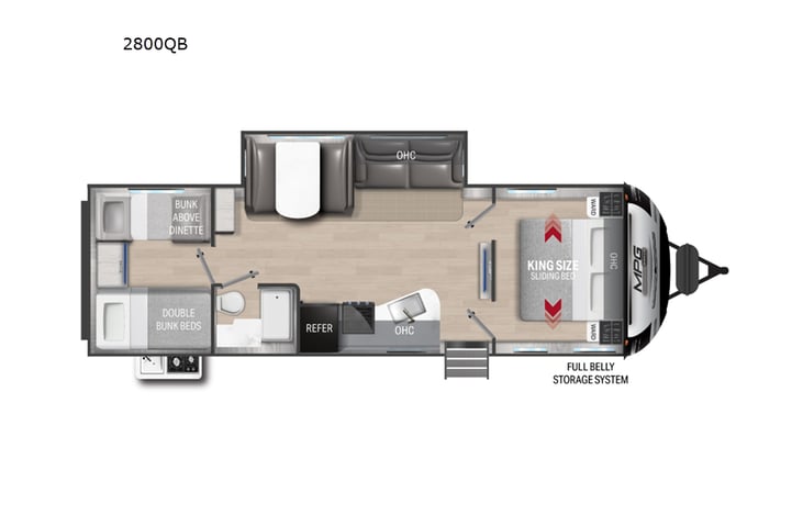 Representative floor plan provided by a trusted RVshare partner.