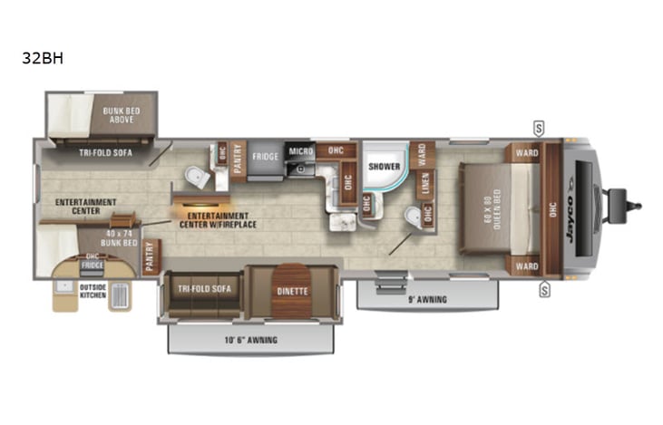 Representative floor plan provided by a trusted RVshare partner.