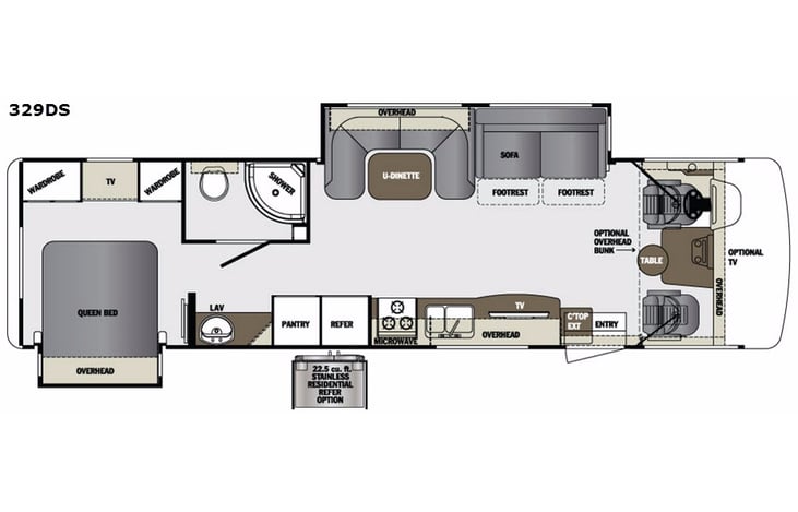 Representative floor plan provided by a trusted RVshare partner.