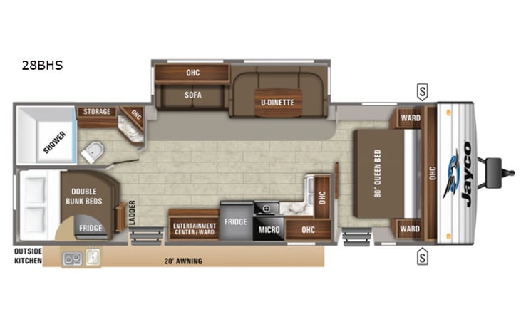 Representative floor plan provided by a trusted RVshare partner.