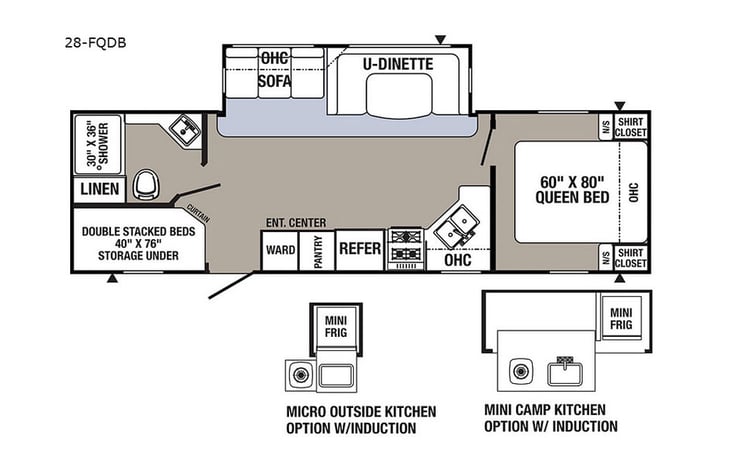 Representative floor plan provided by a trusted RVshare partner.
