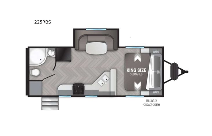 Representative floor plan provided by a trusted RVshare partner.