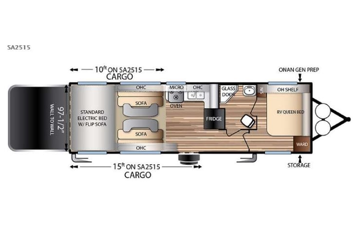 Representative floor plan provided by a trusted RVshare partner.