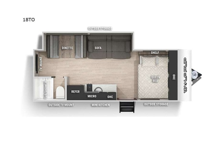 Representative floor plan provided by a trusted RVshare partner.