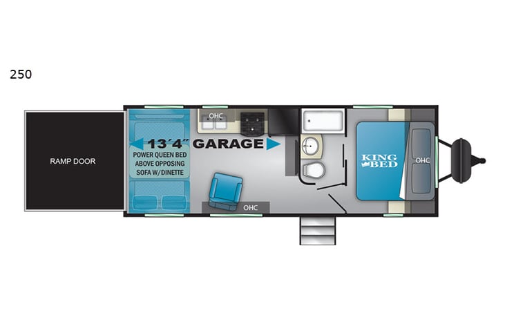 Representative floor plan provided by a trusted RVshare partner.