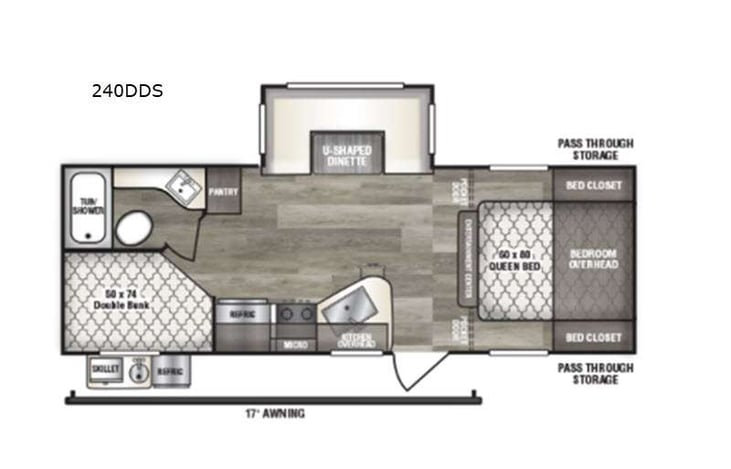 Representative floor plan provided by a trusted RVshare partner.