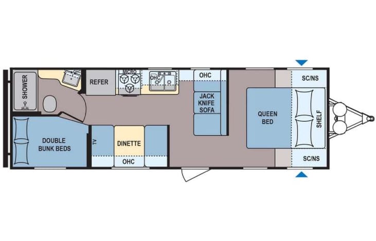 Representative floor plan provided by a trusted RVshare partner.