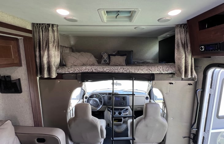 Large bunk with swivel TV