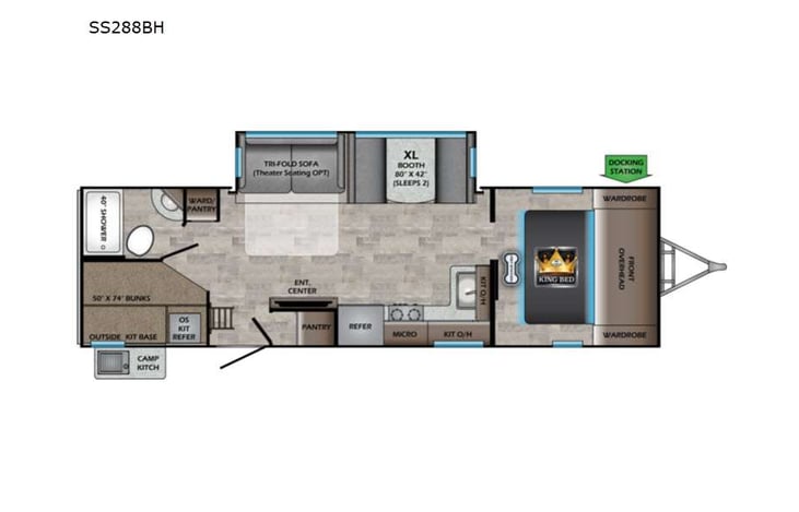 Representative floor plan provided by a trusted RVshare partner.
