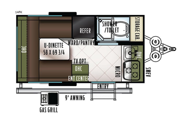 Representative floor plan provided by a trusted RVshare partner.