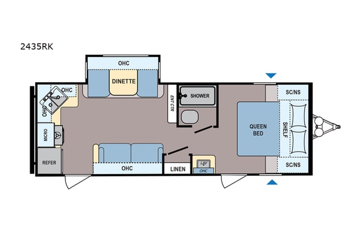 Representative floor plan provided by a trusted RVshare partner.