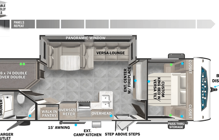 Floor plan, our trailer has the pantry but it is not walk-in