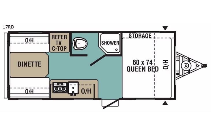Representative floor plan provided by a trusted RVshare partner.
