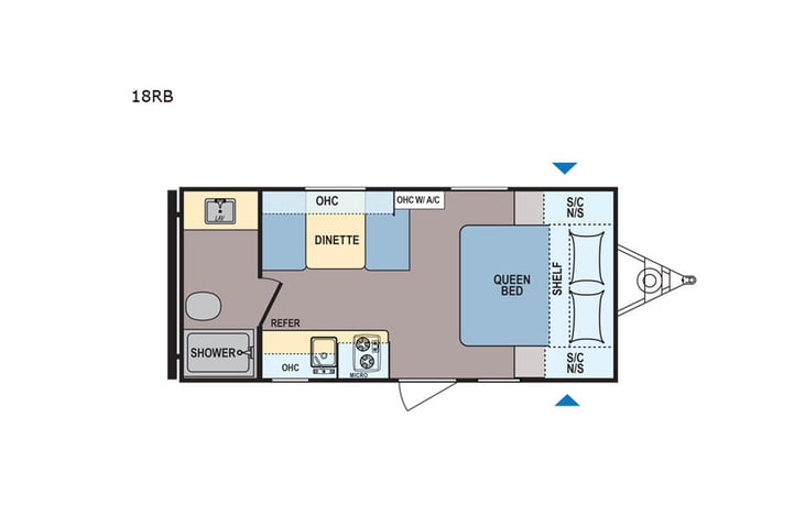 Representative floor plan provided by a trusted RVshare partner.