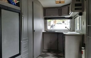 Used as a travel trailer or toy hauler. Great for a weekend get a way or trip.