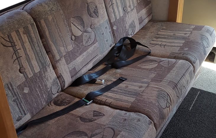 Jack knife sofa pulls down into a six foot bed