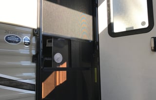 2018 Keystone Hideout, 26' long plus 3' hitch. Total: 29 Feet long.