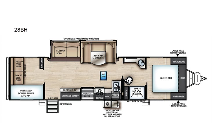 Representative floor plan provided by a trusted RVshare partner.