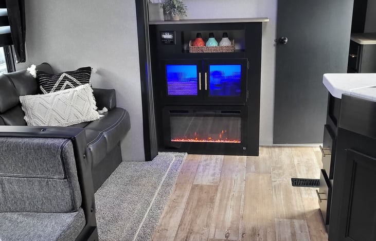 Electric Fireplace in Main Living Area.  Provides extra heat