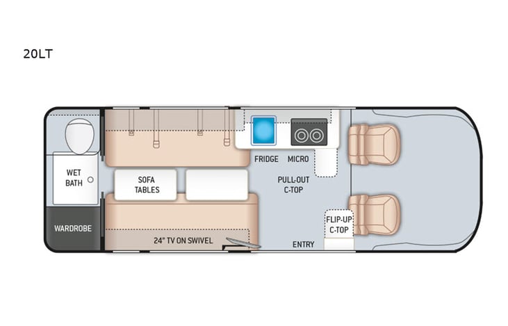 Representative floor plan provided by a trusted RVshare partner.