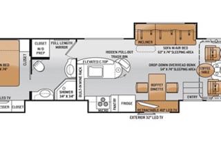 Luxury RV with new upgraded power captains chairs!